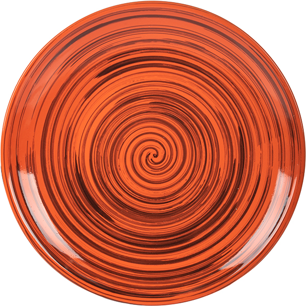 Тарелка мелкая; керамика; D=22,H=2см; оранжев.