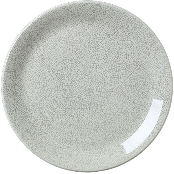 Тарелка мелкая «Инк Грэй»; фарфор; D=25,2см; белый,серый