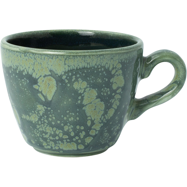 Чашка кофейная «Аврора Везувиус Бернт Эмералд»; фарфор; 85мл; D=65мм; бежев.,зелен.