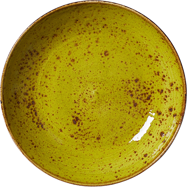 Салатник «Крафт Эппл»; фарфор; 0,65л; D=205, H=40мм; желто-зеленый