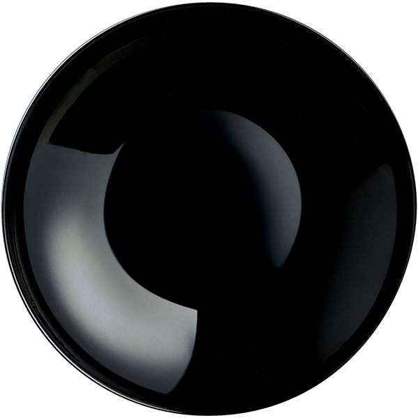 Тарелка глубокая «Эволюшн Блэк»; стекло; 1,2л; D=260,H=46мм; черный