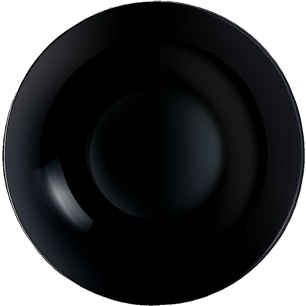 Тарелка глубокая «Эволюшн Блэк»; стекло; 0,78л; D=200,H=42мм; черный