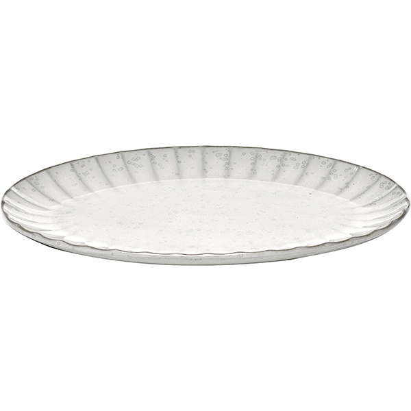 Блюдо овальное «Инку»; керамика; ,H=17,L=300,B=210мм; белый