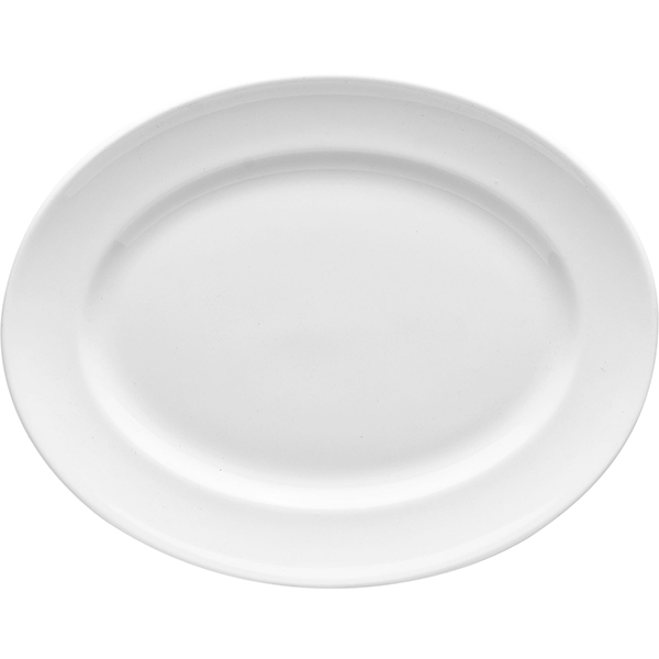 Блюдо овальное «Монако Вайт»; материал: фарфор; высота=9, длина=200, ширина=150 мм; белый