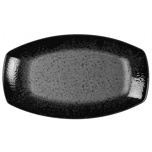Тарелка прямоугольная «Нанокрем 890220»; фарфор; H=33, L=270, B=160мм; черный