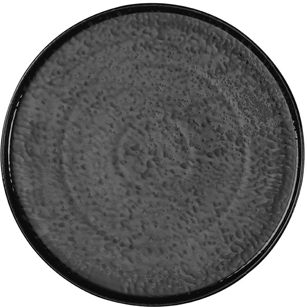 Тарелка с бортом «Нанокрем 890220»; фарфор; D=280, H=18мм; черный
