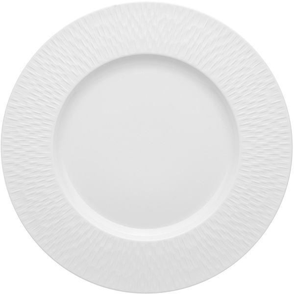 Тарелка мелкая с широким бортом «Бореаль сатин»; фарфор; D=28, 5см; белый