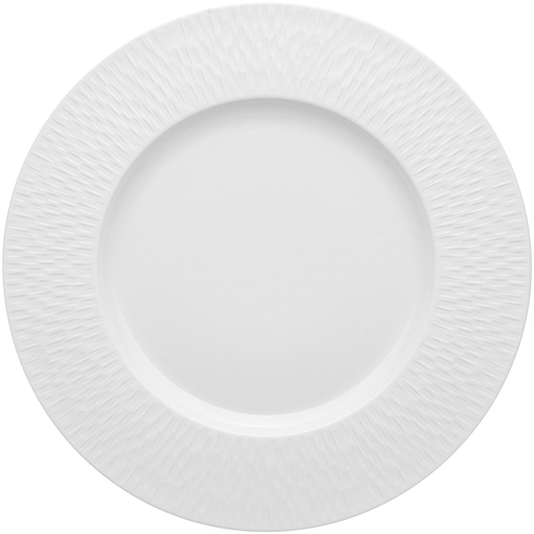 Тарелка мелкая с широким бортом «Бореаль сатин»; фарфор; D=22, 5см; белый