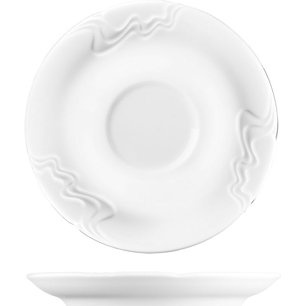Блюдце «Мелодия»; материал: фарфор; диаметр=12, высота=1.7 см.; белый