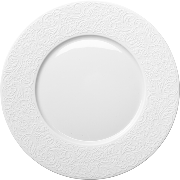 Тарелка десертная с широким бортом «Коллекшн Эль Кутюр»; фарфор; D=24см; белый