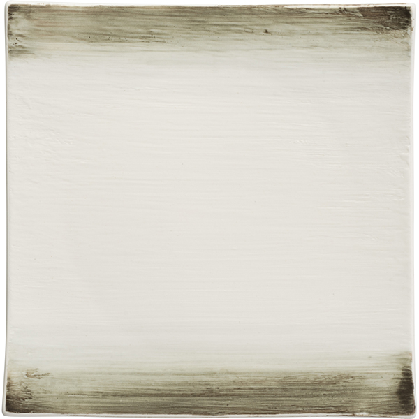 Тарелка квадратная «Айсио»; фарфор; H=31, L=196, B=196мм; белый, серый