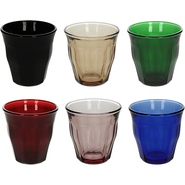 Набор из шести разноцветных стаканов [6шт]; стекло; 300мл