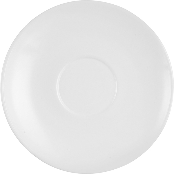 Блюдце «Ресторан»; стекло; диаметр=14 см.; белый