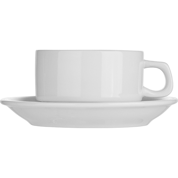 Пара чайная «Кунстверк»; фарфор; 250мл; D=95, H=69, B=155мм; белый