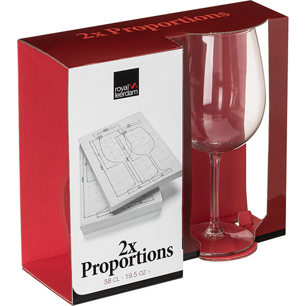 Набор бокалов для вина «Пропоршнс»[2шт]; стекло; 0, 58л; прозрачный