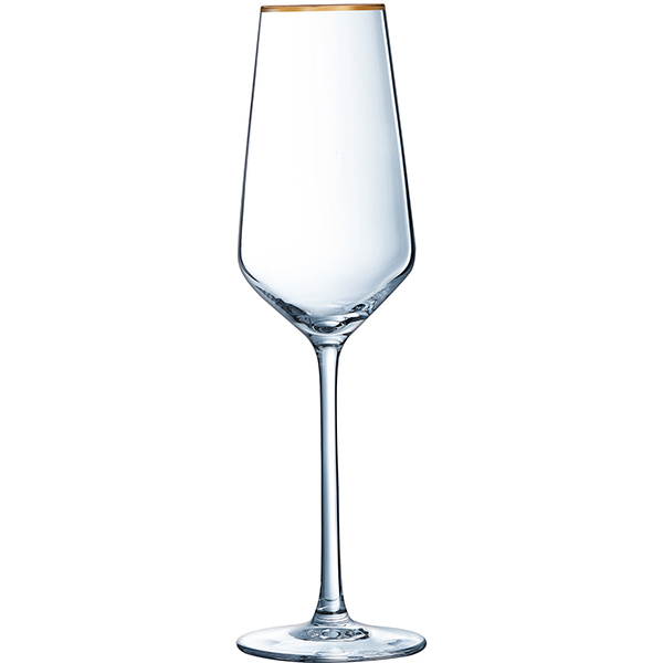 Бокал-флюте «Ультим Борд Ор»; хрустальное стекло; 210мл; , H=23, 2см; прозрачный