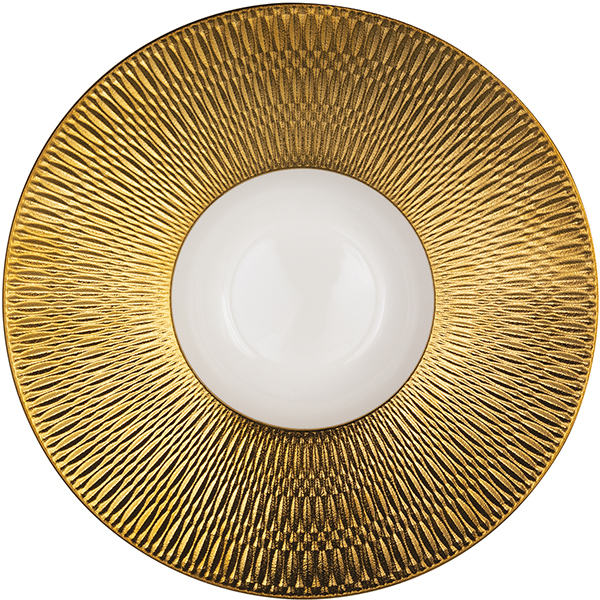 Тарелка для пасты «Дэрас Голд»; фарфор; D=24, H=6см; белый, золотой