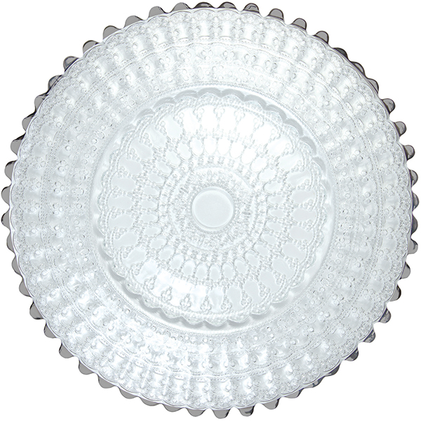 Тарелка пирожковая «Гелиос»; стекло; D=16см; прозрачный, платин.