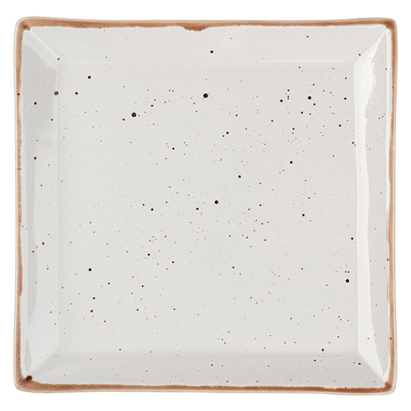 Тарелка квадратная «Пунто Бьянко»; фарфор; , L=22, B=22см; белый, черный