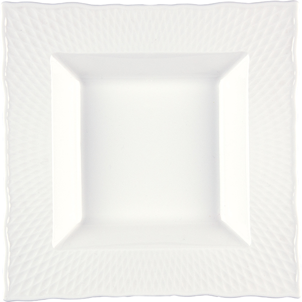 Тарелка глубокая квадратная «Онирос»; фарфор; , L=25, 5, B=25, 5см; белый