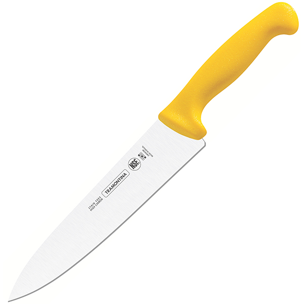 Нож поварской «Профешионал Мастер»; сталь нержавеющая, пластик; , L=29/15см; желт.