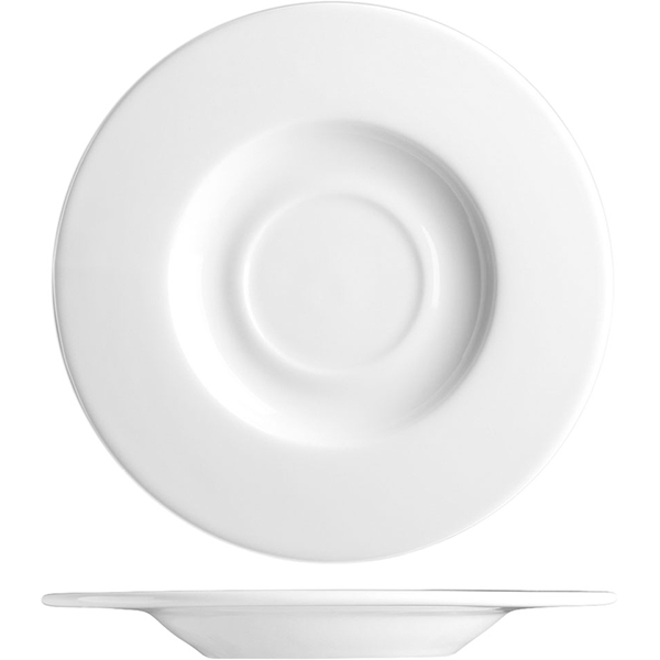 Блюдце «С-Класс»; материал: фарфор; диаметр=17, высота=2 см.; белый