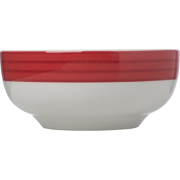 Чашка бульонная «Рэд Лайн»; фарфор; 285мл; белый, красный