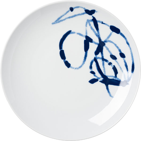 Тарелка десертная; фарфор; D=232, H=29мм; белый, синий
