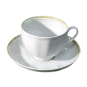 Пара чайная люстра «Гранат»; фарфор; 275мл; D=15см; белый, золотой