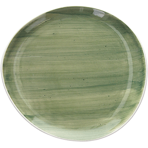 Тарелка «Би-Раш»; фарфор; D=27см; зелен., белый