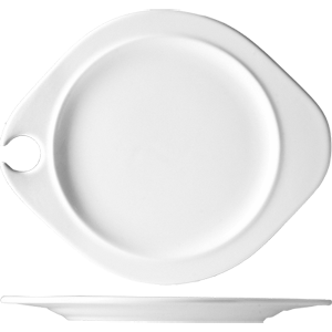 Тарелка с держателем для бокала «Хэппи»; материал: фарфор; длина=27, ширина=23 см.; белый