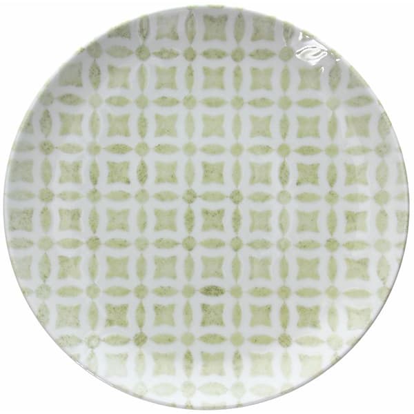 Тарелка «Йаго Верде» плоская; фарфор; D=255, H=30мм; белый, зелен.
