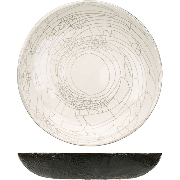 Тарелка «День и ночь»; керамика; D=25см; белый, черный
