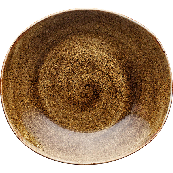 Тарелка глубокая «Крафт»; материал: фарфор; высота=23, длина=32, ширина=23 см.; коричневый