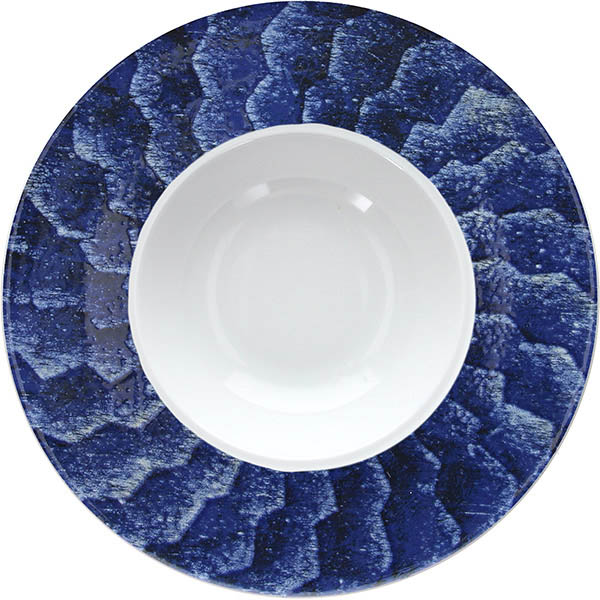Тарелка для пасты «Аликуди»; фарфор; 400мл; D=280, H=52мм; синий, белый