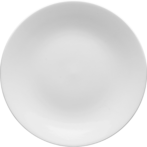 Тарелка мелкая ровный край; материал: фарфор; диаметр=200, высота=27 мм; белый