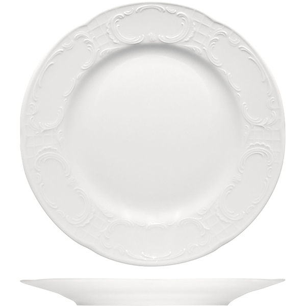 Тарелка мелкая «Моцарт»; материал: фарфор; диаметр=19 см.; белый