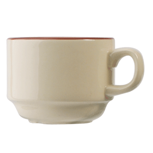 Чашка чайная «Кларет»; фарфор; 225мл; D=80, H=60, L=116мм; бежев., бордо