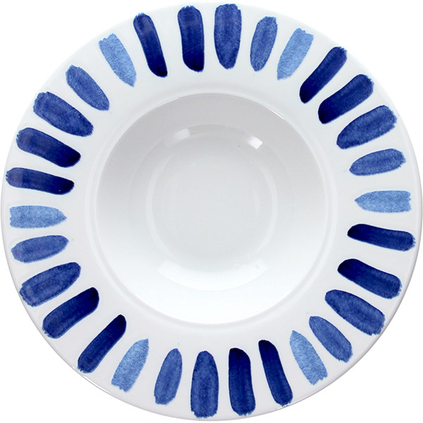 Тарелка для пасты «Панарея»; фарфор; 400мл; D=280, H=52мм; белый, синий