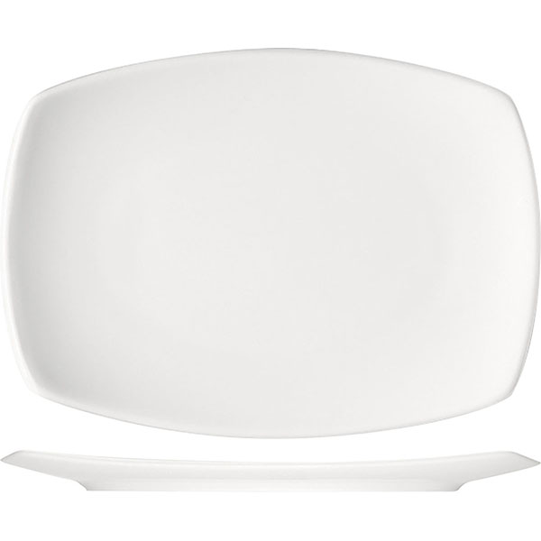 Тарелка прямоугольная «Опшенс»; материал: фарфор; длина=14, ширина=9 см.; белый