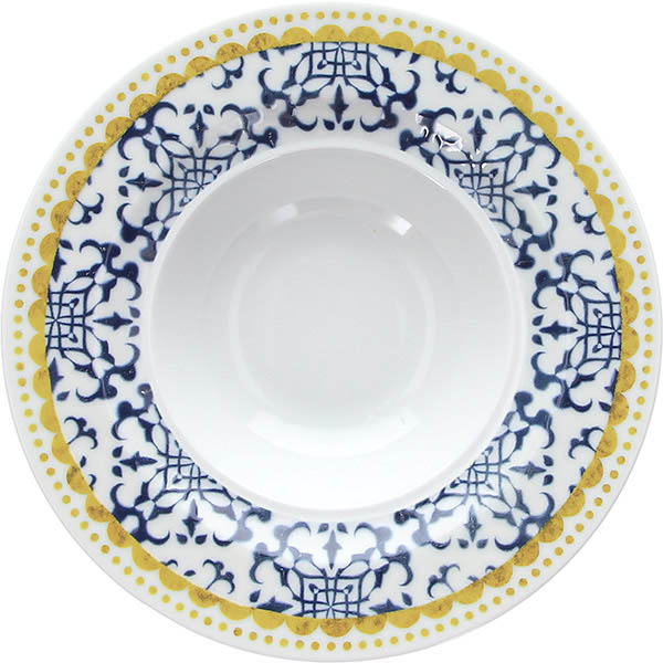 Тарелка для пасты «Селинунте»; фарфор; 400мл; D=280, H=52мм; белый, синий
