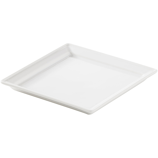 Тарелка квадратная; материал: фарфор; высота=15, длина=130, ширина=130 мм; белый