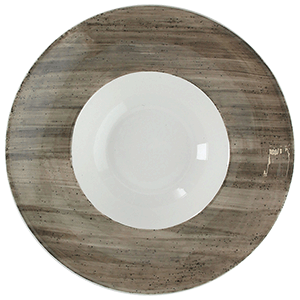 Тарелка для пасты; фарфор; D=27см; серый