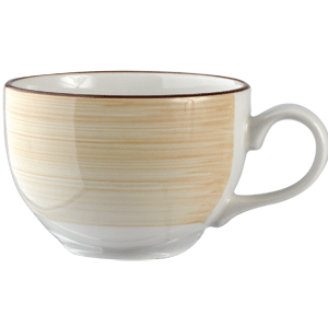 Чашка чайная «Чино»; фарфор; 340мл; D=10, H=7см; белый, бежев.