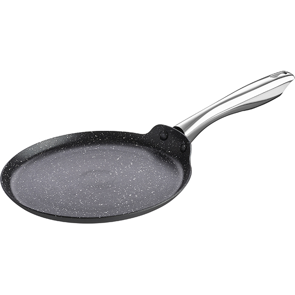 Сковорода для блинов «Уитфорд»; алюминий литой, сталь нержавеющая; 450мл; D=220, H=15мм; черный, металлический