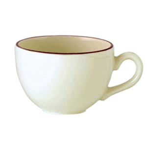 Чашка чайная «Кларет»; фарфор; 340мл; D=10, H=7см; айвори, бордо