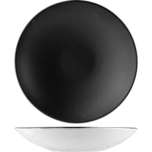 Салатник «Даск»; фарфор; 1л; D=300, H=65мм; черный, белый