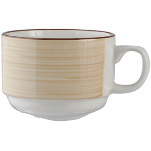 Чашка чайная «Чино»; фарфор; 225мл; D=8, H=6, L=11см; белый, бежев.