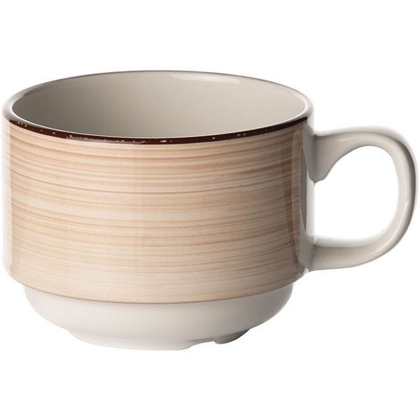 Чашка чайная «Чино»; фарфор; 170мл; D=75, H=60мм; белый, бежев.