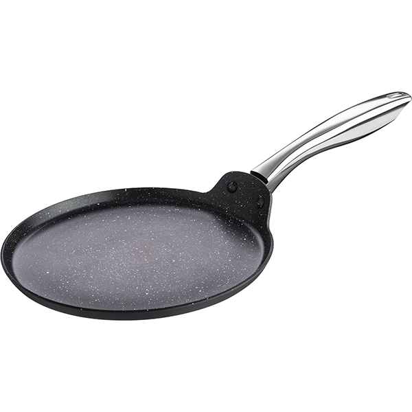 Сковорода для блинов «Уитфорд»; алюминий литой, сталь нержавеющая; 0, 6л; D=260, H=15мм; черный, металлический